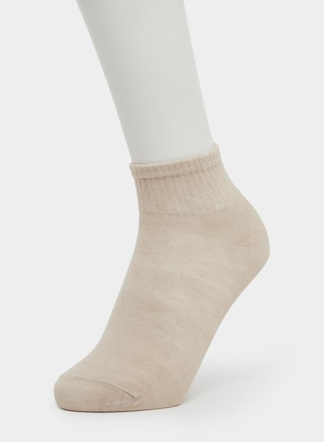 Styli Pack of 5 - Khaki Ribbed Ankle Socks - Image 2